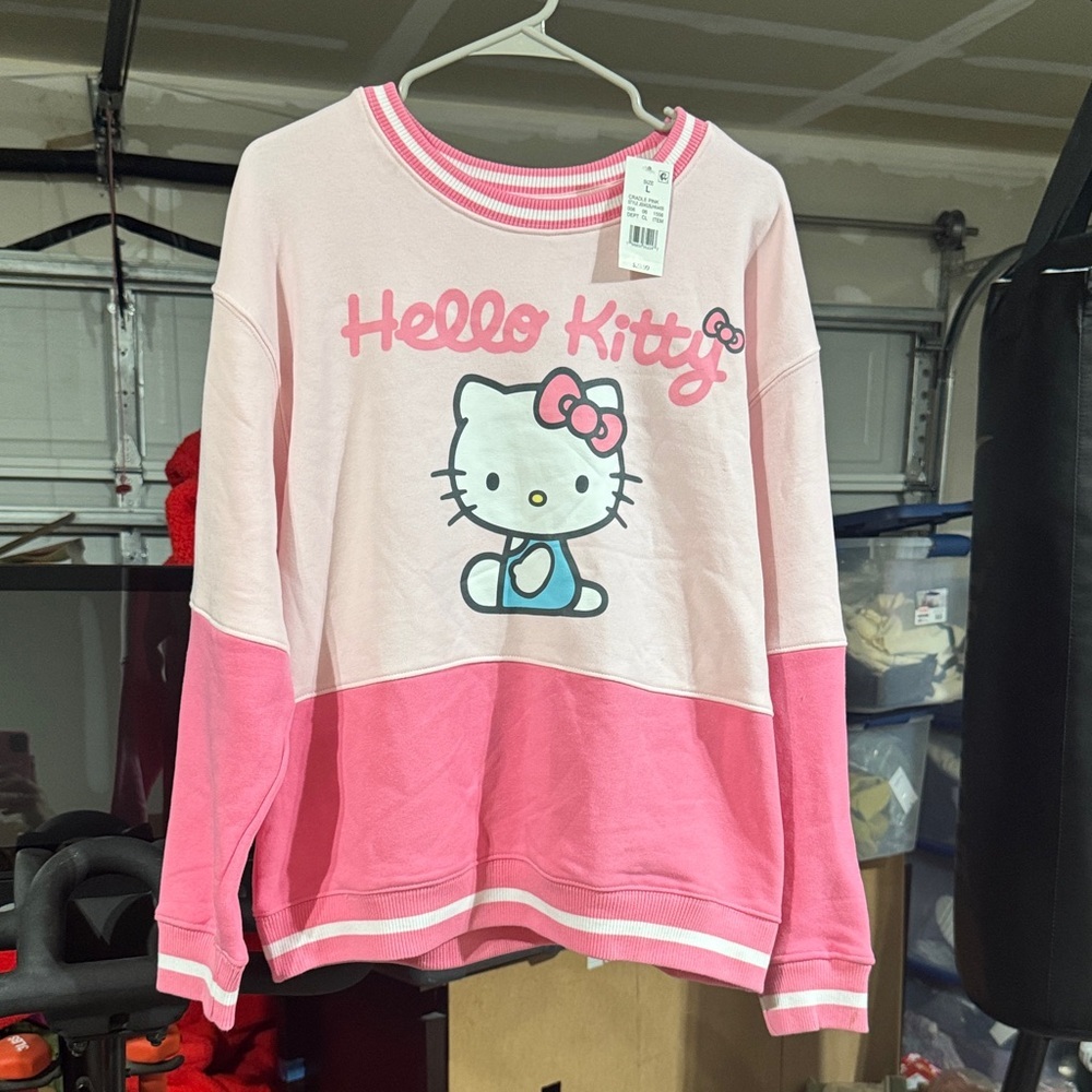 Size 1X Hello Kitty Two-Tone Pink Sweatshirt